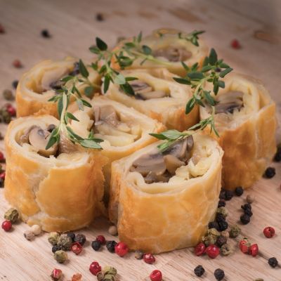 Puff Pastry Rolls with Mushrooms
