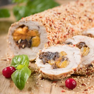 Chicken Roll with Dried Apricots and Prunes